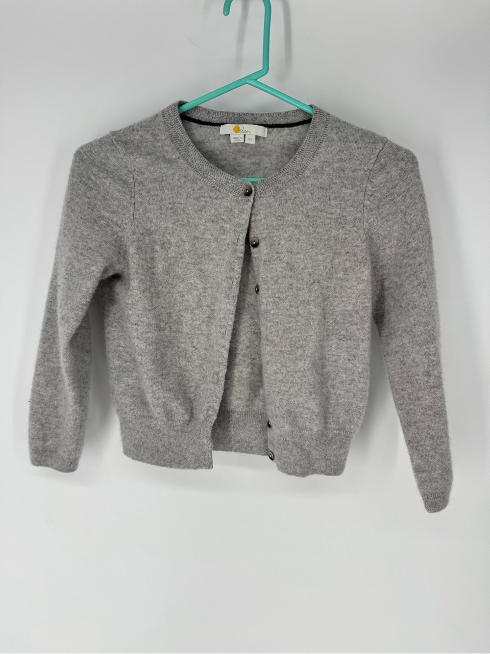 Boden cashmere Light Gray Crewneck Button Cardigan